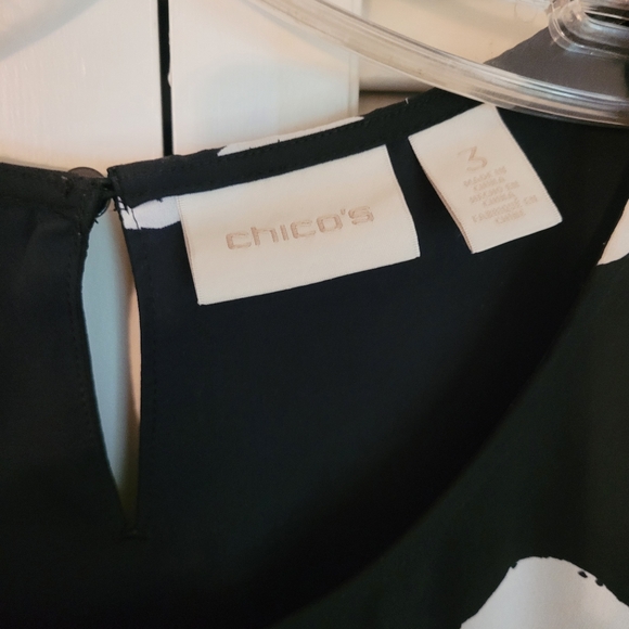 NWOT Chico's Sheer Black with white polka dots - Picture 15 of 16